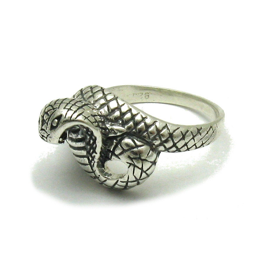 Elegante Anello Argento Sterling Serpente Timbrato Solid 925 - Foto 6