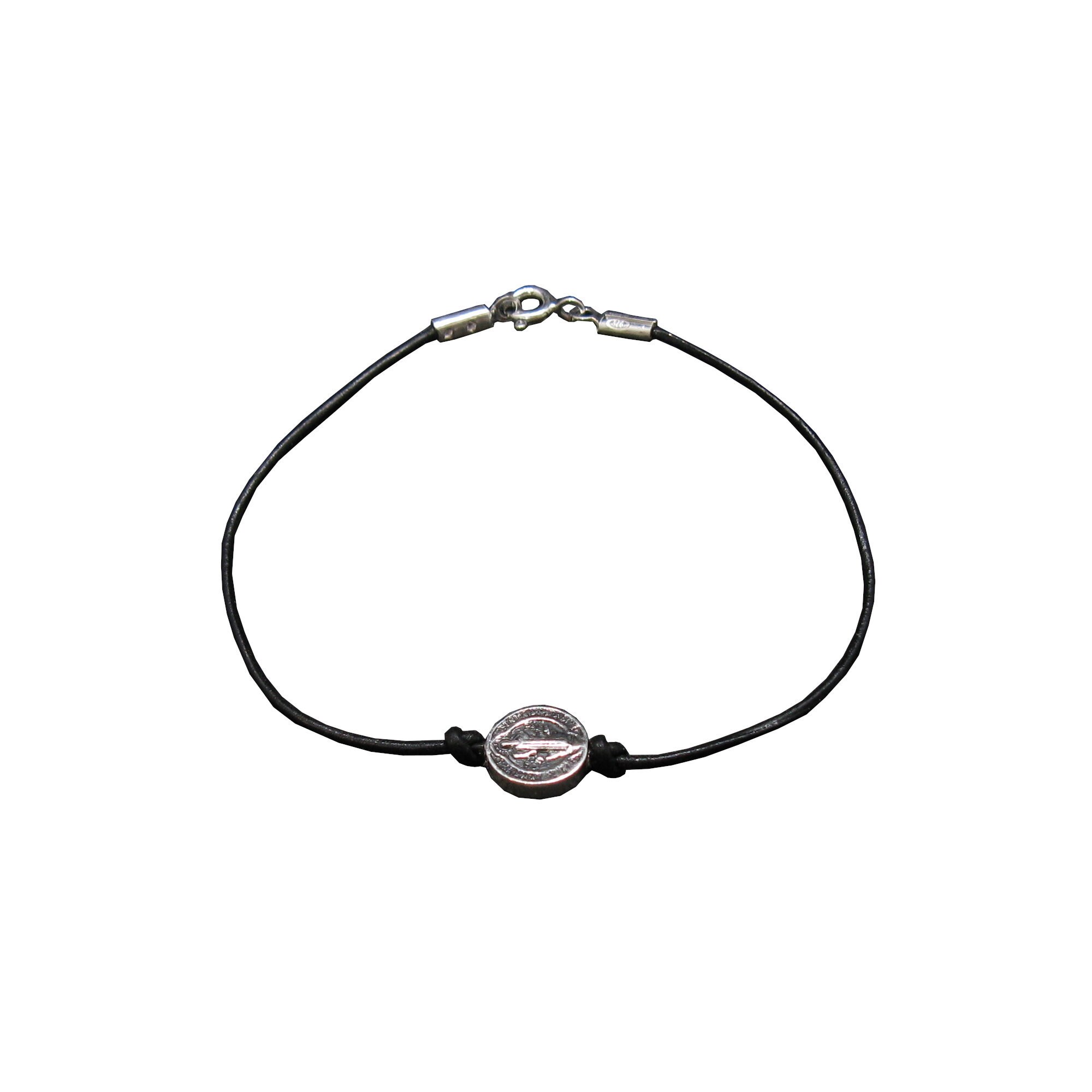 Bracciale In Argento 925 Con Freccia Celtica E Abalone – Uomo E Donna, Regolabile, Nero