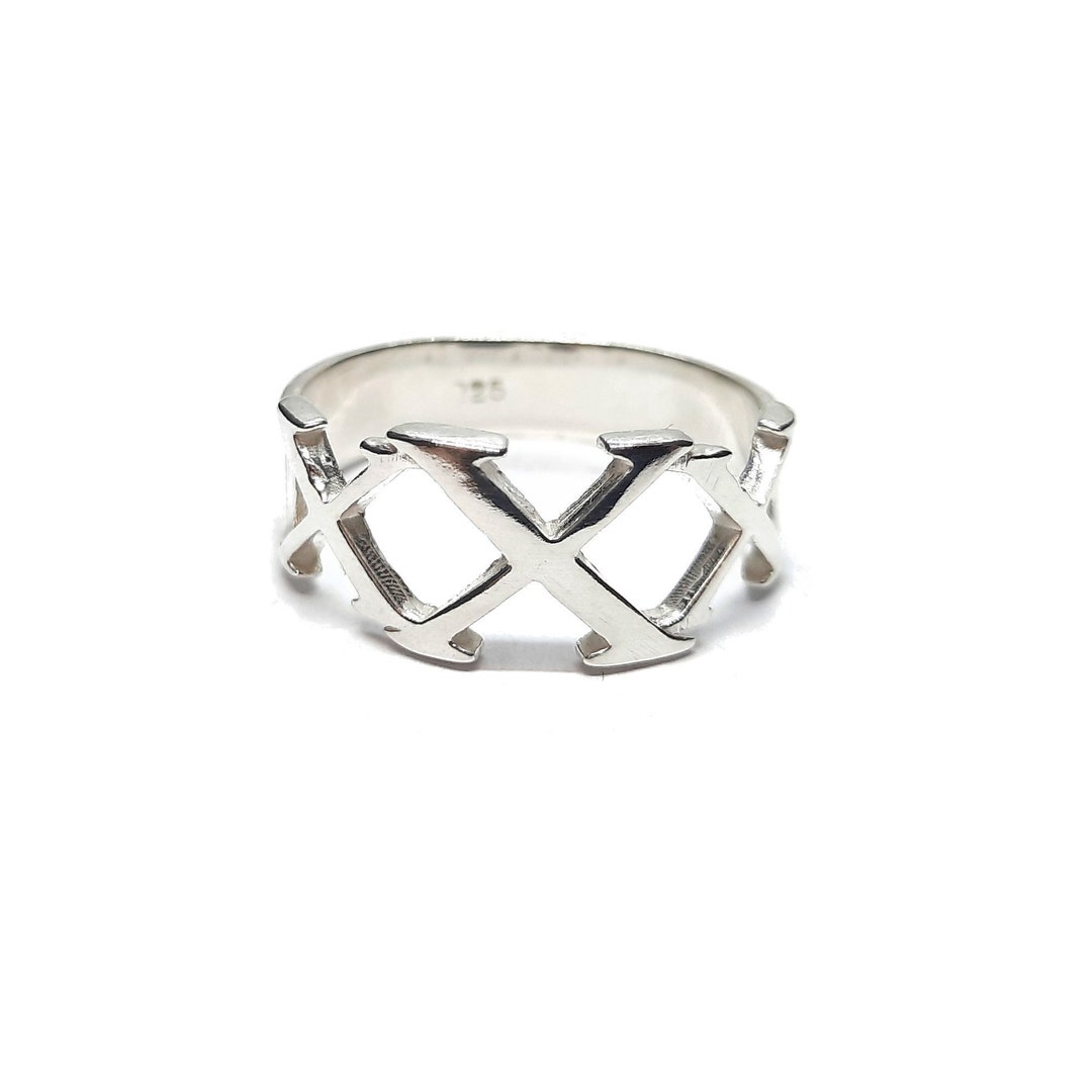 Banda de anillo de plata esterlina xXx 10 mm de ancho Genuino - Etsy MÃ©xico