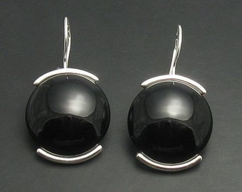 E000173 Sterling silver earrings 925 Black Onyx