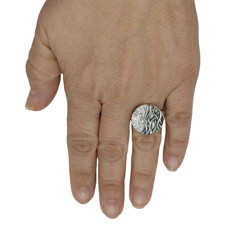 Sterling Silber Ring Massiv Echte Punziert 925 Größenverstellbar Bild 5
