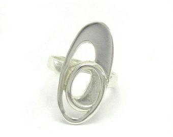 R000027 Sterling silver ring solid 925 Ellipse