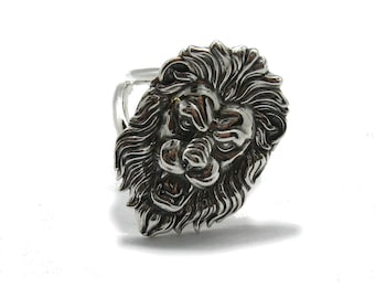 R001856 Sterling Silver Ring Lion solid 925 adjustable size