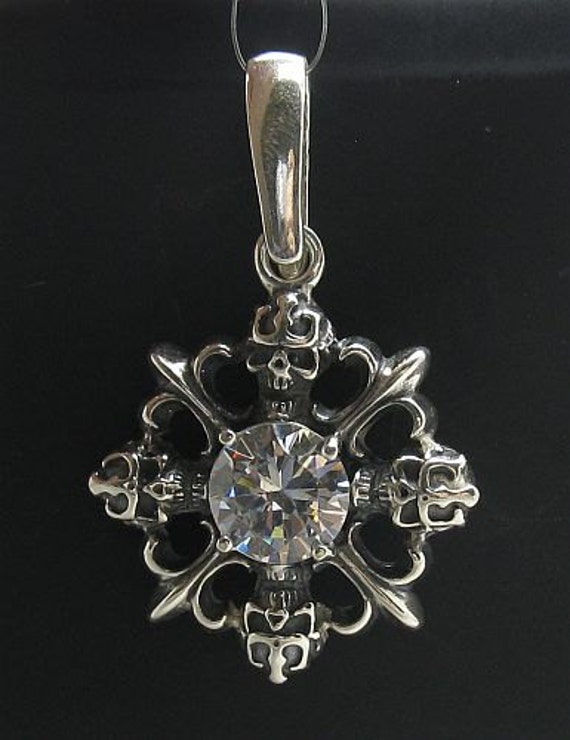 PE000656 Sterling Silver Pendant Solid 925 Cross Gothic Biker - Etsy