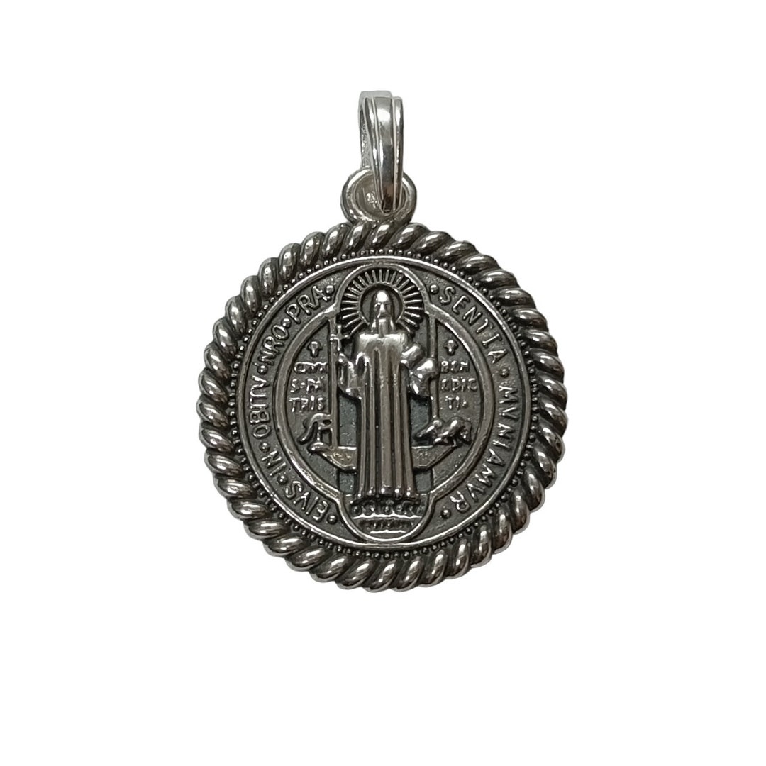 Sterling Silver Pendant Saint Benedict Solid Hallmarked 925 - Etsy