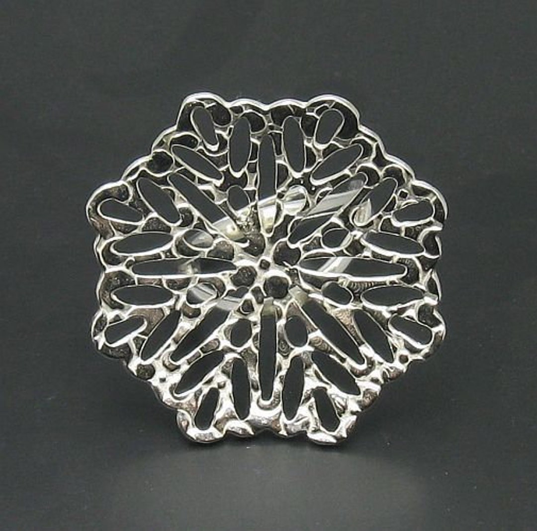 Sterling Silver Ring Adjustable Size Big Solid Genuine