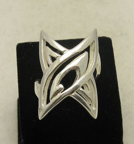 Anello Lungo In Argento Sterling 925 Fatto A Mano - Bulgaria, Nessuna Pietra