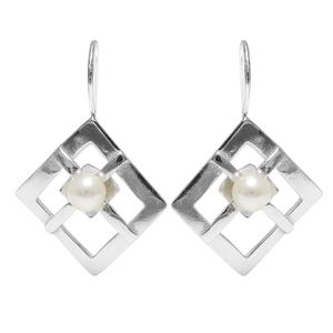 Sterling Silver Earrings With 6mm Pearls Solid Hallmarked 925 Nickel Free