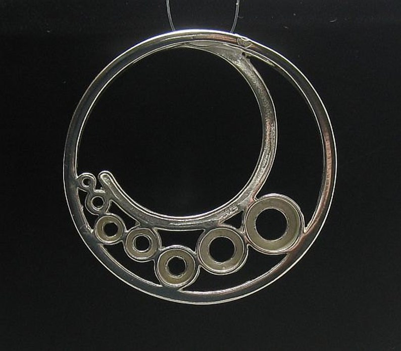 PE000102 Sterling silver pendant 925 Big Circle image 2