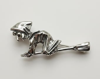 Sterlingzilveren broche heks gestempeld 925 nikkelvrij