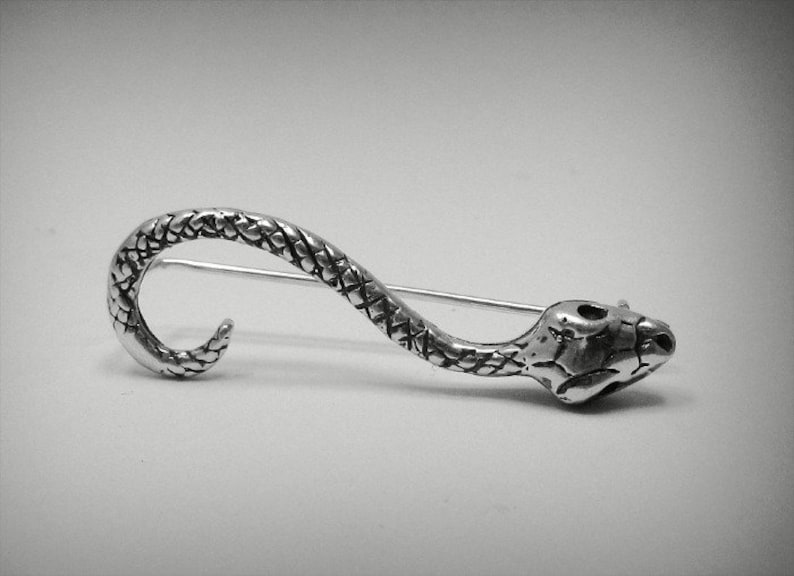 A000020 STERLING SILVER Brooch Solid 925 Snake image 1