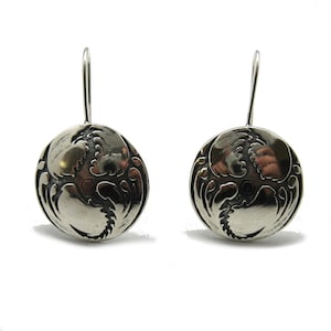 Dangling sterling silver earrings Dragon solid hallmarked 924 E000759