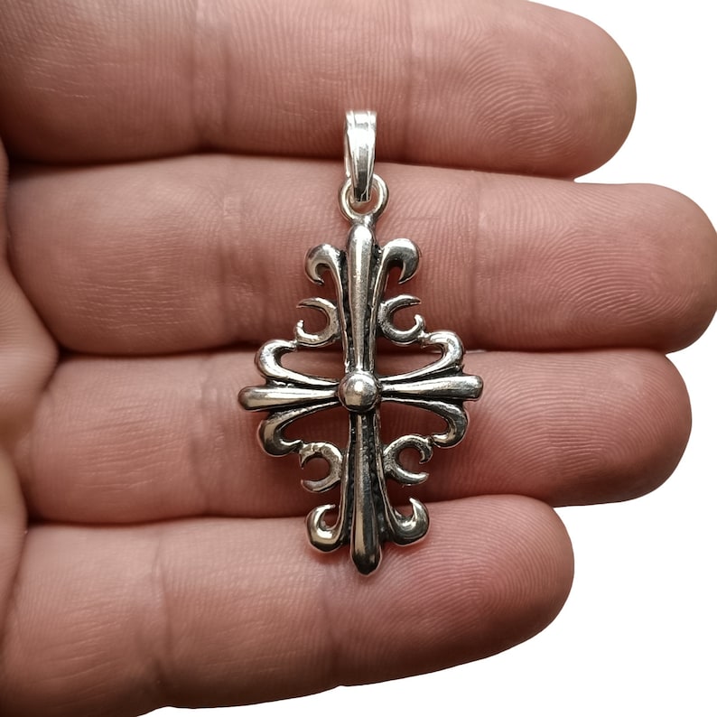 Sterling silver pendant plain Cross Solid Genuine Hallmarked 925 image 3