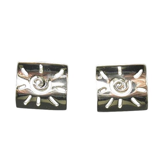 Orecchini A Forma Di Sole In Argento 925 Con Chiusura A Farfallina - Delicati E Leggeri (1g)