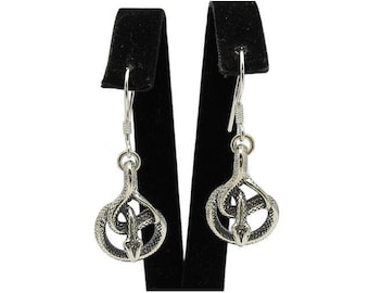 Dangling Sterling Silver Earrings Snakes Solid Stamped 925 Nickel Free