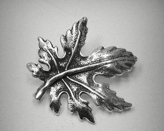 A000019 STERLING SILVER Brooch Solid 925 Leaf