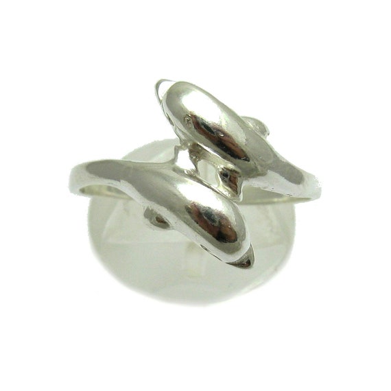 Bague Vintage Dauphin En Argent Massif 925 | Taille 51 Ajustable | Occasion Bon état