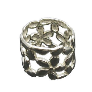 925 SILBER RING  band blume  R000619