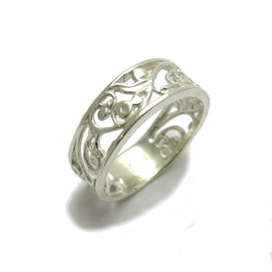925 Silber ring solide R001776 Blume