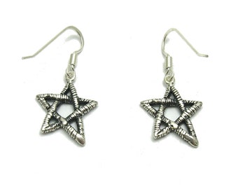 E000655 Boucles d'Oreille Argent 925 étoile