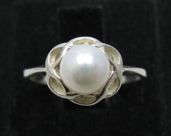 R001067 STERLING SILVER Ring Solid 925 Pearl