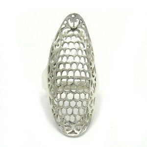 Long Sterling Silver Ring Hallmarked 925 Nickel Free