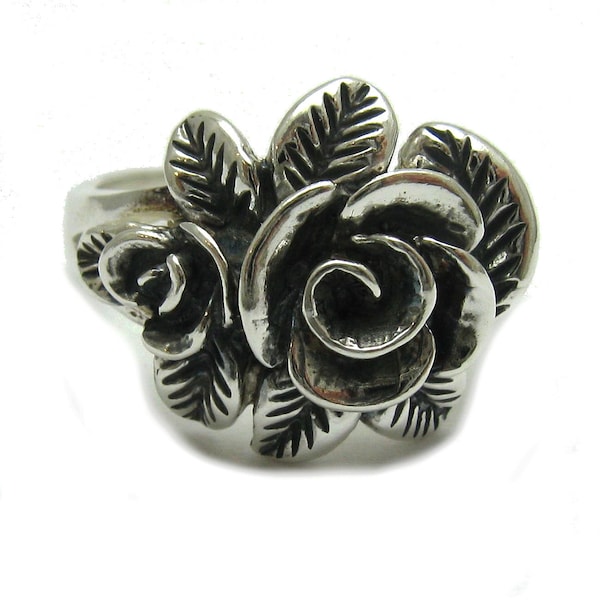 R000133 Sterling silver ring solid 925 Flower