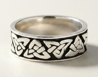 Sterling Silver Ring Celtic Knot Band Solid Genuine Stamped 925 Nickel Free