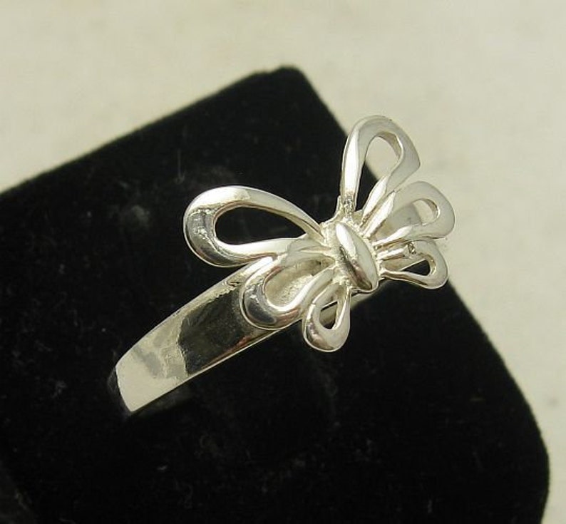 R000912 Sterling Silver Ring Solid 925 Butterfly image 2