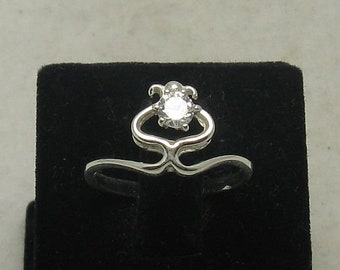 R000829 Sterling Silver  ENGAGEMENT RING Solid  Zirconia CZ