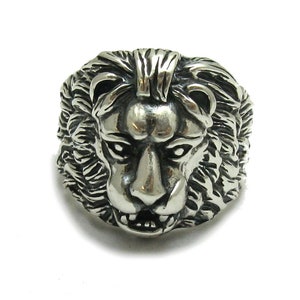 R001082 Bague Argent Massif 925 Tete de lion image 1