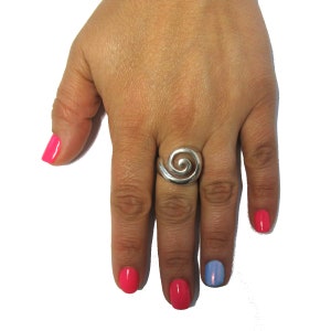 R000511 anneau en argent sterling solide en spiral image 4