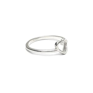 Sterling Silver Minimalist Ring Heart Solid Genuine Stamped 925 image 2