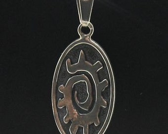 Amazing Solid Massive Sterling Silver Lovely Sun Circles Pendant 925 ...