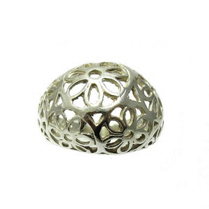 R001359 Bague Argent Massif 925 Fleur image 1