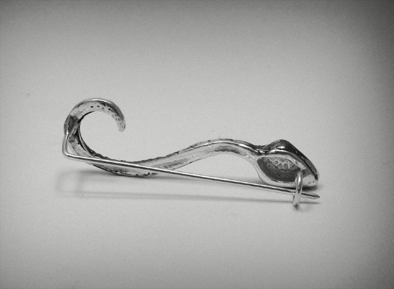 A000020 STERLING SILVER Brooch Solid 925 Snake image 2