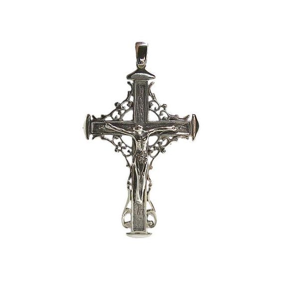 Sterling Silver Cross Pendant 55x36mm Solid Stamped 925 Nickel Free