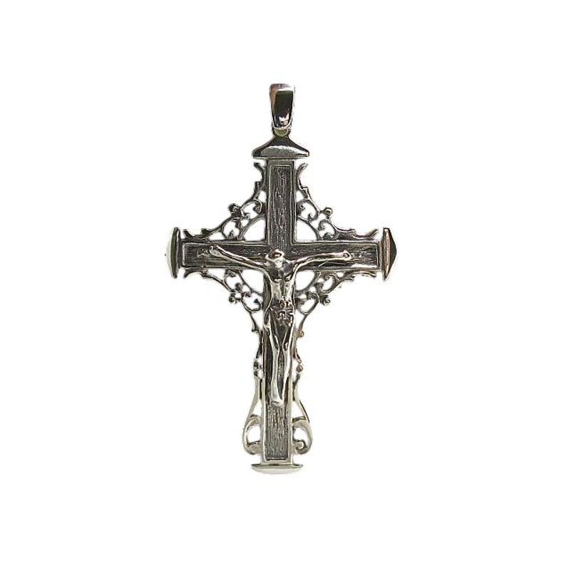 Sterling Silver Cross Pendant 55x36mm Solid Stamped 925 Nickel Free image 1