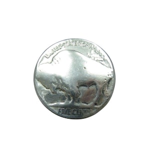 Sterlingzilveren buffelnikkelring | Handgemaakte muntring 925 vijf cent vintage stijl