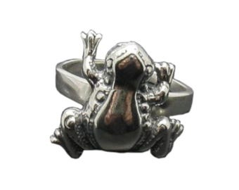 Sterling Silver Ring Frog Solid Stamped 925 Nickel Free