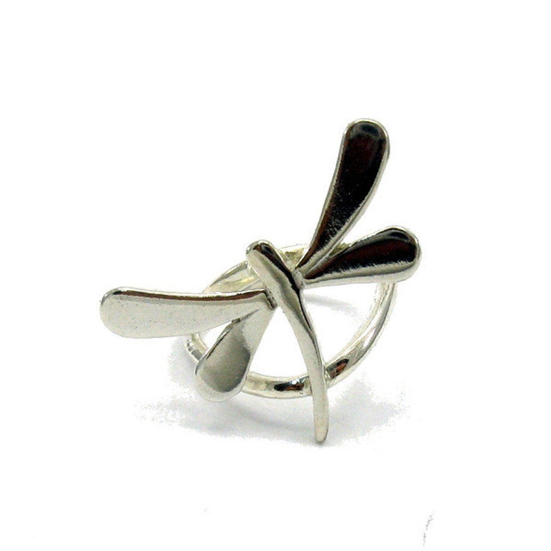 R001395 Sterling Silver Ring Dragonfly 925 image 1