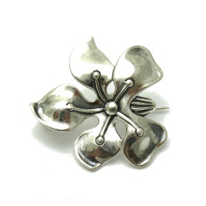 A000069 Sterling Silver Brooch 925 flower image 1