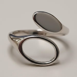 Sterling Silver Open Ring Adjustable Size Stamped 925 Nickel Free