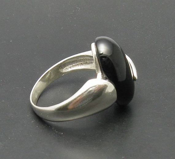 R000417 STERLING SILVER Ring Solid 925 Black onyx