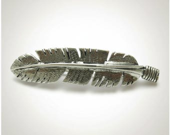 Sterling Silver Feather Brooch Stamped 925 Nickel Free