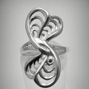 Long Sterling Silver Ring Hearts Solid Genuine Stamped 925 Nickel Free