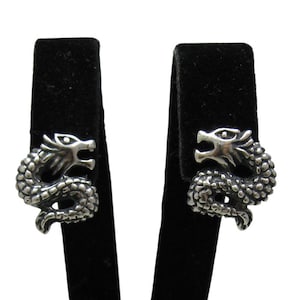 Sterling Silver Earrings Dragon Solid Hallmarked 925 Nickel Free