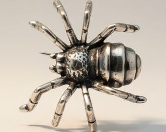 Sterling Silver Spider Brooch Stamped 925 Nickel Free