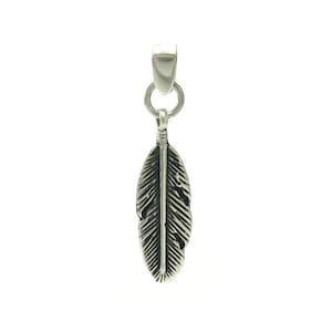PE000921 Sterling silver pendant  925 Feather solid