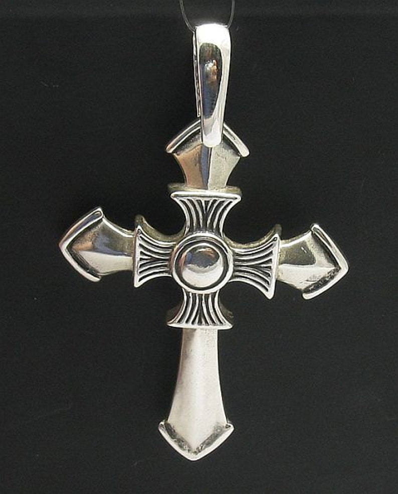 Echtes Massives Großes Schweres Sterling Silber 925 Kruzifix Kreuz